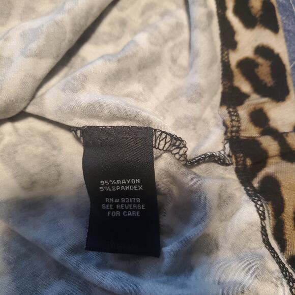 NEW Context Size 3X Leopard Print Criss Cross Back Tank Classic Shark Bite Hem - Picture 5 of 7